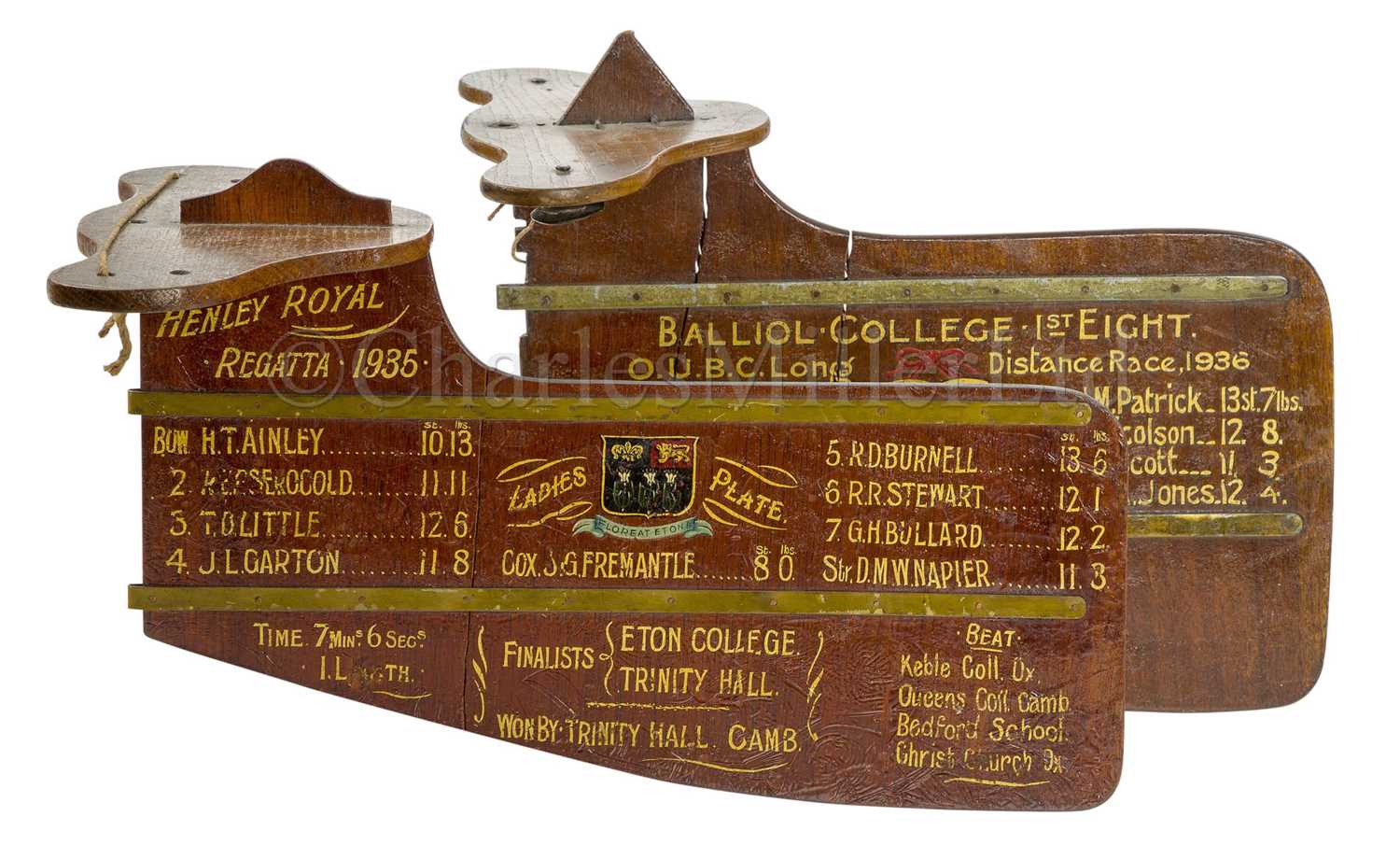 Lot 47 - A PRESENTATION OXFORD COLLEGE ROWING EIGHT RUDDER
