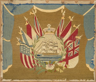Lot 252 - A SAILOR’S WOOLWORK PICTURE, CIRCA 1860