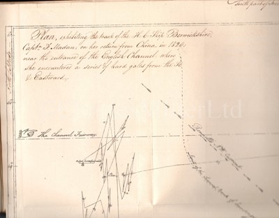 Lot 63 - A SHIP'S LOG FOR THE EAST INDIAMAN BERWICKSHIRE