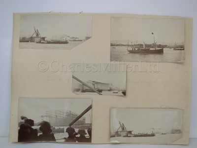 Lot 158 - A SET OF PHOTOGRAPHS OF THE LAUNCHING OF THE R.M.S OLYMPIC, BELFAST, 20TH OCTOBER 1910