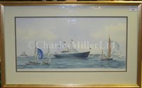 Lot 163 - δ M.G. PEARSON (BRITISH, 20TH CENTURY); H.M.Y. 'Britannia' and vessels of the R.Y.S. off the Isle of Wight