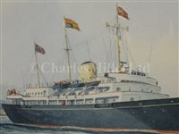 Lot 163 - δ M.G. PEARSON (BRITISH, 20TH CENTURY); H.M.Y. 'Britannia' and vessels of the R.Y.S. off the Isle of Wight