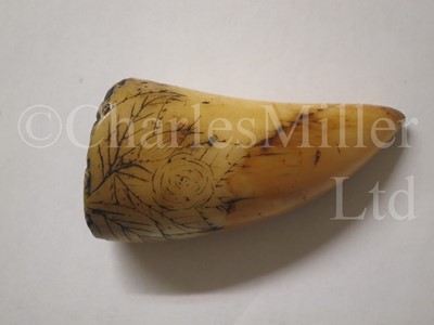 Lot 109 - Ø A 19TH CENTURY SCRIMSHAW DECORATED LETTER SEAL