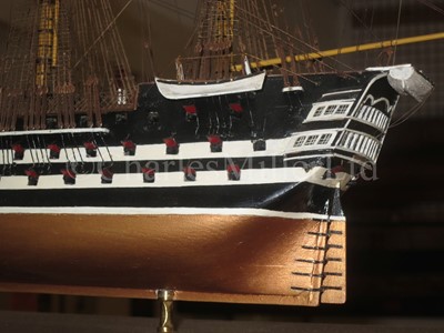 Lot 238 - A WELL-PRESENTED SCALE MODEL OF H.M.S. REDOUBTABLE, CIRCA 1813