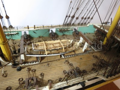 Lot 235 - A ⅛IN. SCALE STATIC DISPLAY MODEL OF THE 12-GUN BRIG OF WAR H.M.S. NAUTILUS OF CIRCA 1840