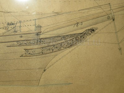 Lot 2 - THE SHIPBUILDER'S PROFILE PLANS FOR THE IRON BARQUE ANTOFAGASTA, WILLIAM DOXFORD & SONS, 1875