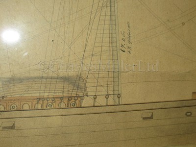 Lot 2 - THE SHIPBUILDER'S PROFILE PLANS FOR THE IRON BARQUE ANTOFAGASTA, WILLIAM DOXFORD & SONS, 1875