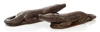 Lot 97 - A PAIR OF CARVED ALLIGATORS FROM H.M.S....