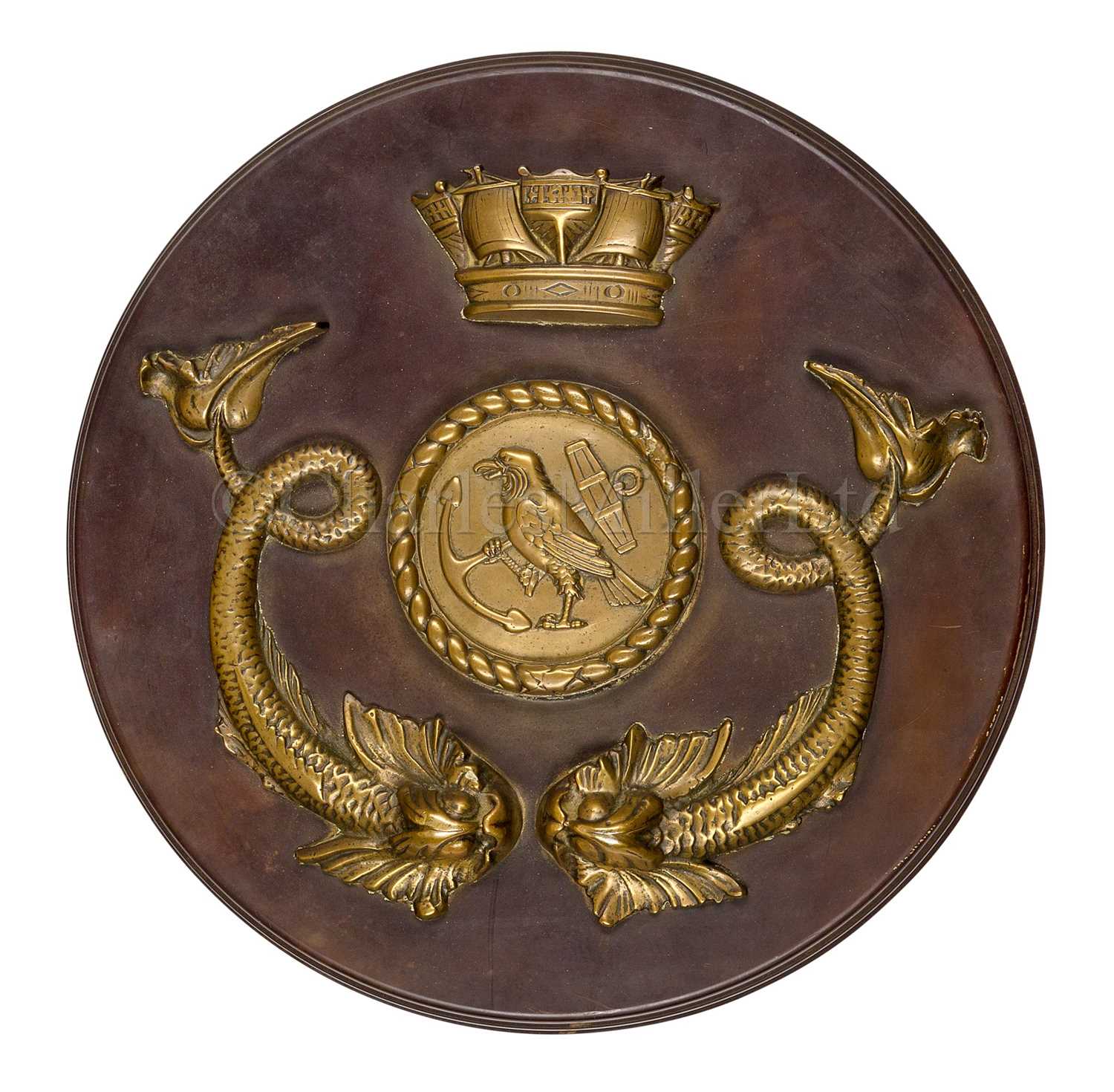 Lot 327 - AN UNUSUAL 5IN. TAMPION DISPLAY FROM H.M.S. HOOD