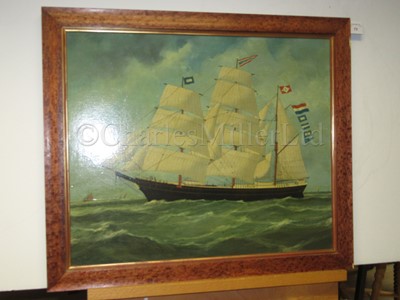 Lot 73 - HENRY LOOS (BELGIAN, ACT. 1870-1894) : Trading barque ‘Magdalene'