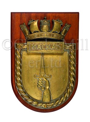 Lot 272 - THE SCREEN BADGE FROM H.M.S. MACKAY, 1919