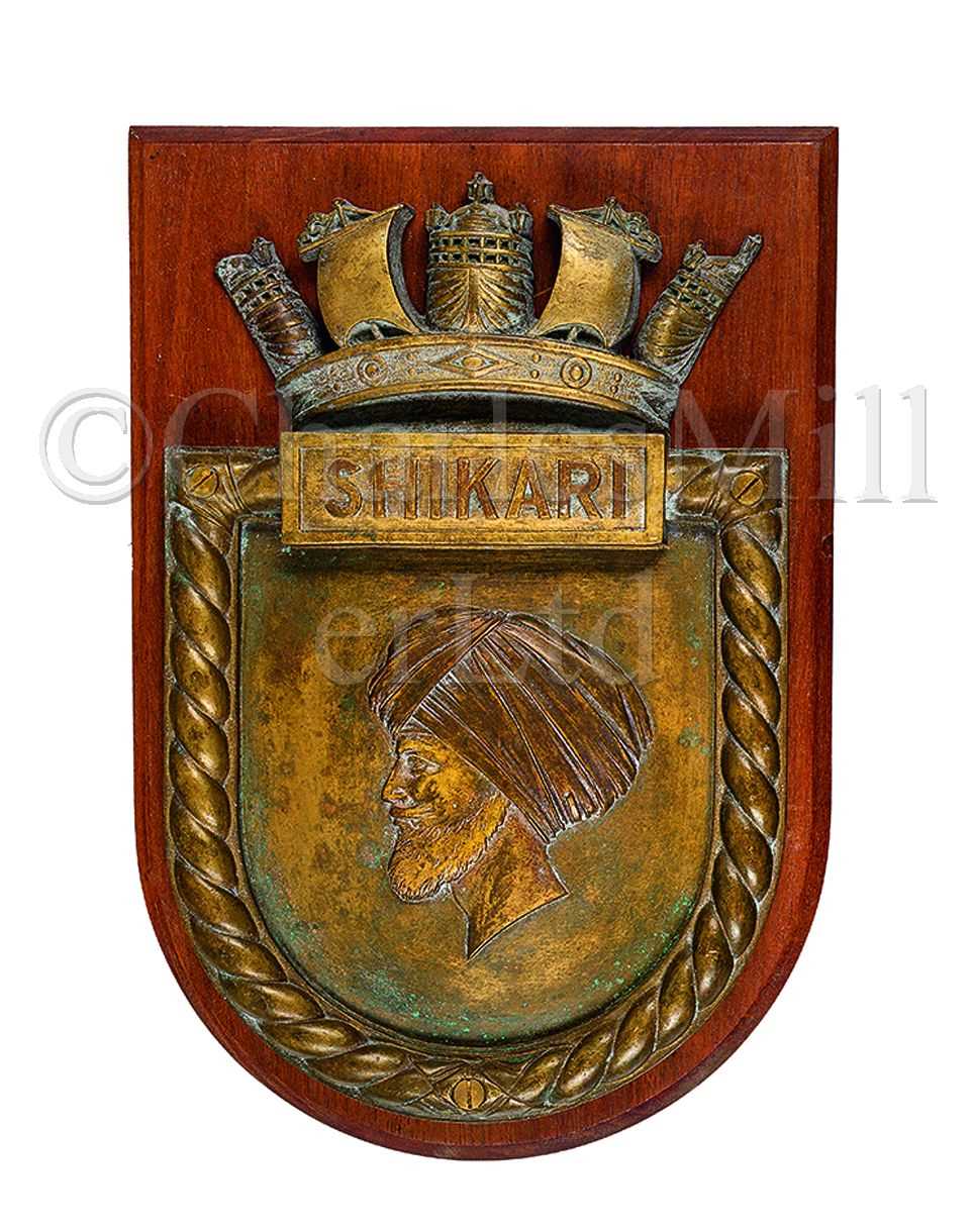 Lot 271 - THE SCREEN BADGE FROM H.M.S. SHIKARI, 1919