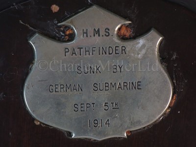 Lot 277 - A PAIR OF UNOFFICIAL SHIPS' BADGES FROM THE CRUISER H.M.S. PATHFINDER, 1904