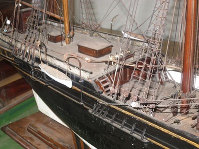 Lot 16 - AN IMPRESSIVE 19TH-CENTURY DOCKYARD-TYPE MODEL FOR A THREE-MASTER IDENTIFIED AS THE 'NEGRISUOLA', 1873