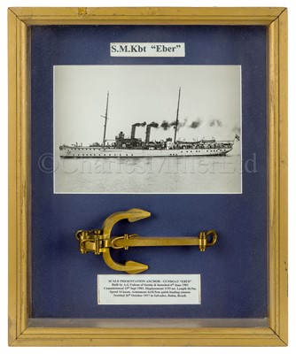 Lot 265 - A PRESENTATION/LAUNCHING ANCHOR COMMEMORATING THE GERMAN GUNBOAT S.M.K. BT EBER, CIRCA 1903