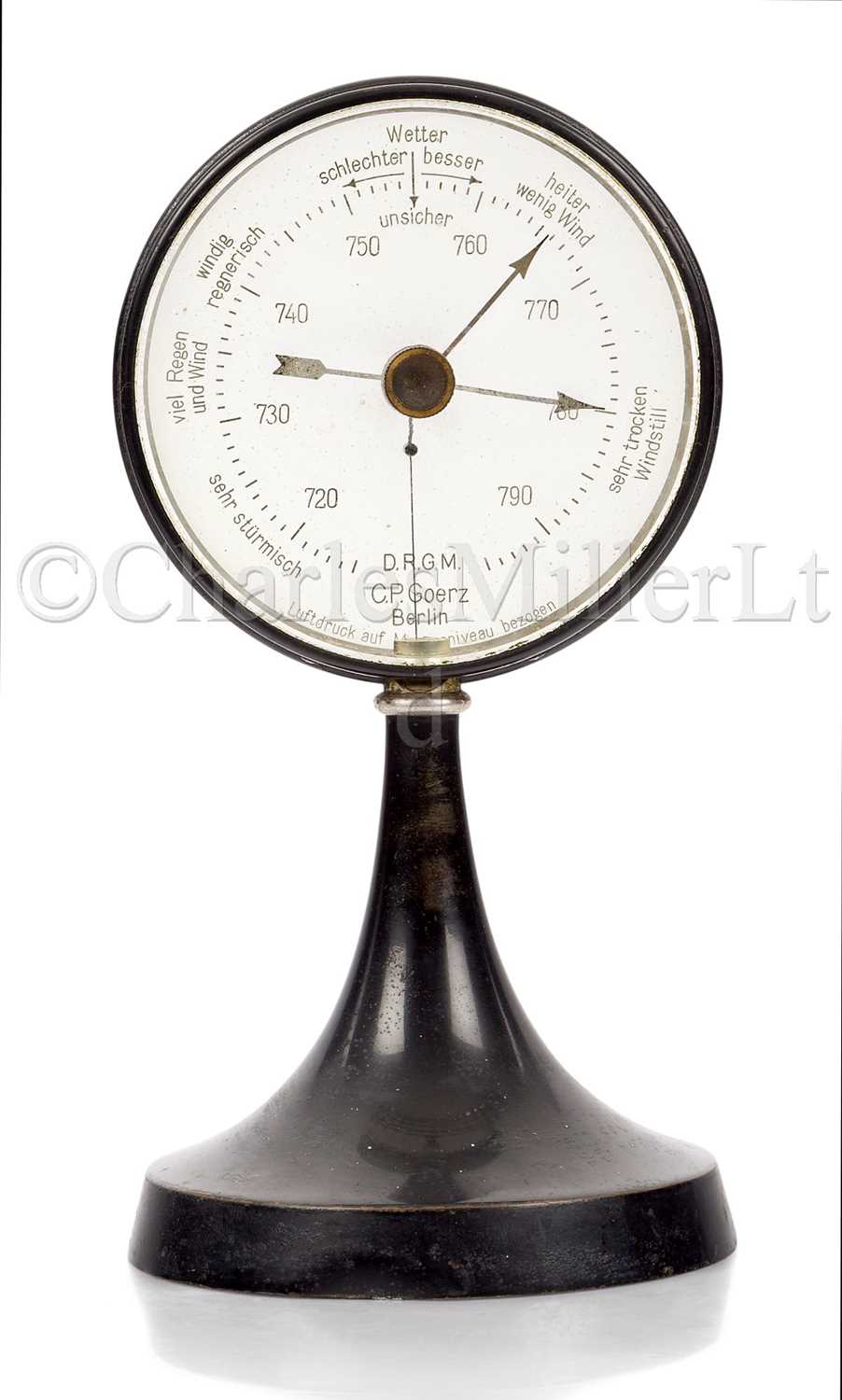 Lot 380 - A MYSTERY BAROMETER BY C. P. GOERZ, BERLIN, FOR THE ENGLISH MARKET, CIRCA 1925