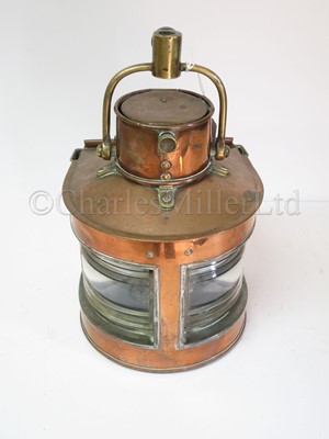 Lot 140 - A COPPER AND BRASS PORT-STARBOARD BOW LAMP, CIRCA 1916