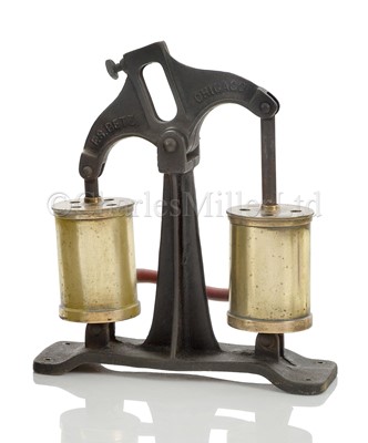 Lot 295 - A SHALLOW DIVING TWIN CYLINDER AIR PUMP BY BETZ, CHICAGO, CIRCA 1900