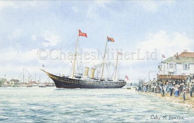 Lot 324 - COLIN M. BAXTER (BRITISH, 20TH/21ST CENTURY) : R.Y. ‘Victoria & Albert III’ entering Portsmouth Harbor; R.Y. ‘Britannia’ entering Portsmouth