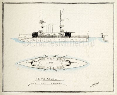 Lot 262 - LOG BOOKS FOR H.M.S. ALBION (JANUARY 15 1909 – MARCH 17 1909) AND H.M.S. SWIFTSURE (MARCH 18 1909 – JULY 15 1910)