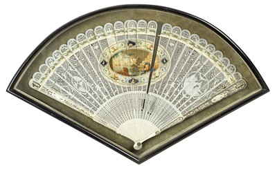 Lot 214 - Ø AN IVORY BREEZE FAN COMMEMORATING THE BATTLE OF THE NILE, 1798