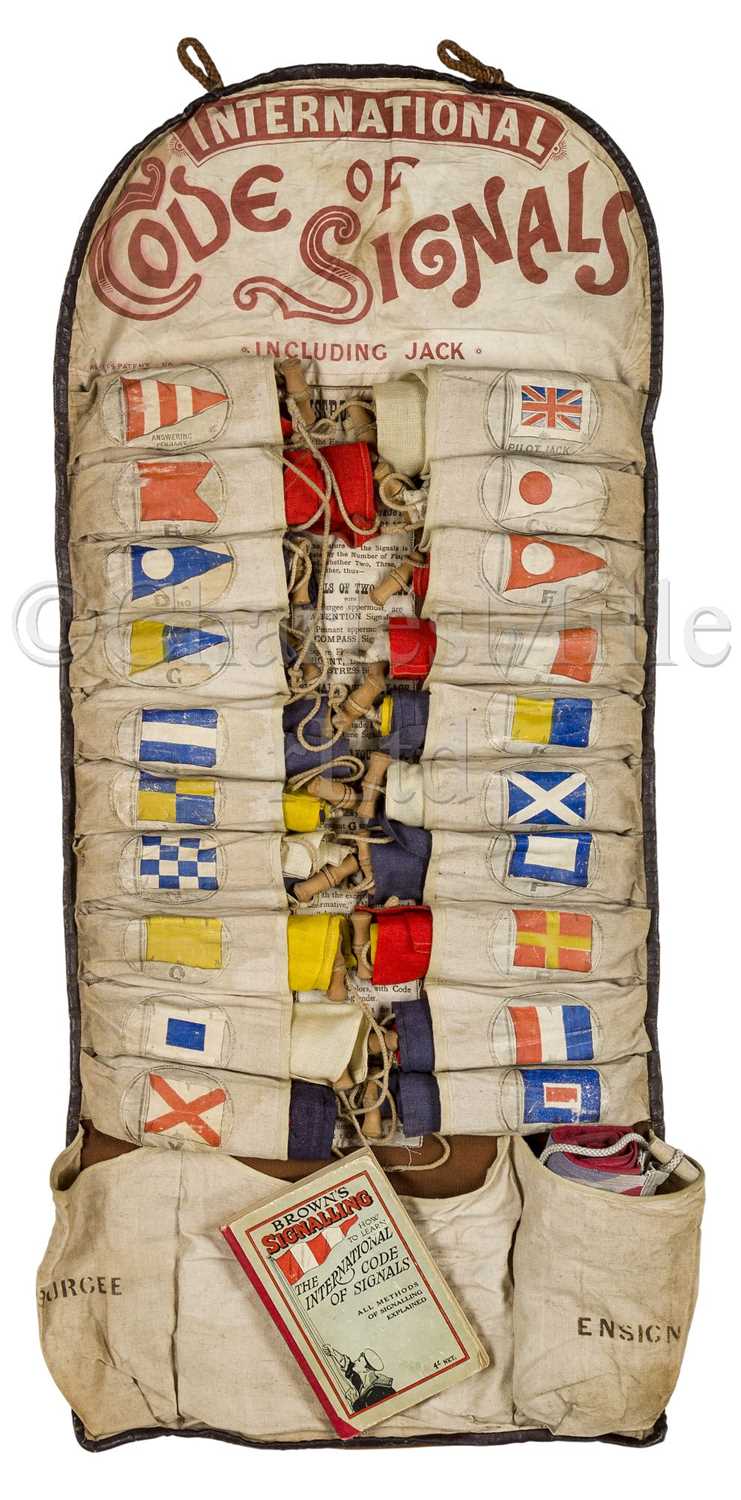 Lot 43 - AN ATTRACTIVE ROLLED SET OF ‘WOLFF’S PATENT’ YACHTING SIGNAL FLAGS, CIRCA 1902