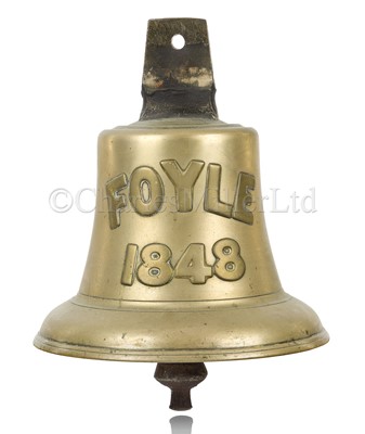 Lot 125 - A LARGE SHIP'S BELL FROM THE GLASGOW & DERRY STEAM PACKET CO. PADDLE STEAMER FOYLE, 1848