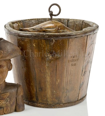 Lot 217 - A COOPERED WOODEN WATER BUCKET FROM H.M.S. VICTORY, EARLY 19TH CENTURY