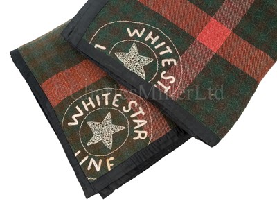 Lot 160 - TWO WHITE STAR LINE BLANKETS