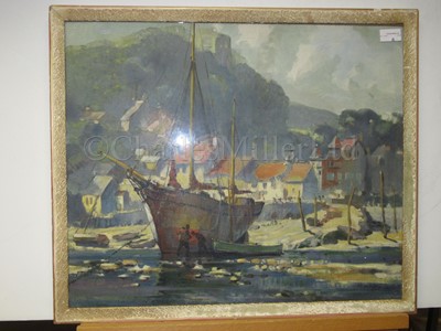 Lot 6 - LESLEY ARTHUR WILCOX (BRITISH, 1904-1982) : Safe harbour; Anti-fowling on a Cornish beach
