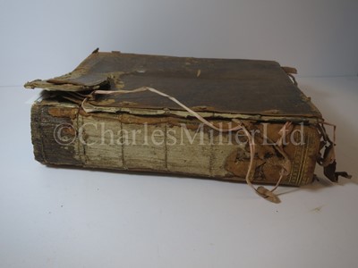 Lot 185 - CAPTAIN ROTHERAM'S SURVIVING COPY OF THE ENCYCLOPEDIA BRITANNICA DAMAGED IN HIS CABIN ABOARD COLLINGWOOD'S FLAGSHIP, H.M.S. ROYAL SOVEREIGN, AT THE BATTLE OF TRAFALGAR, 1805