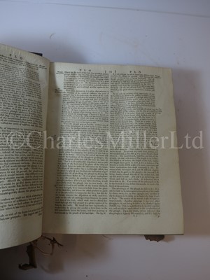 Lot 185 - CAPTAIN ROTHERAM'S SURVIVING COPY OF THE ENCYCLOPEDIA BRITANNICA DAMAGED IN HIS CABIN ABOARD COLLINGWOOD'S FLAGSHIP, H.M.S. ROYAL SOVEREIGN, AT THE BATTLE OF TRAFALGAR, 1805