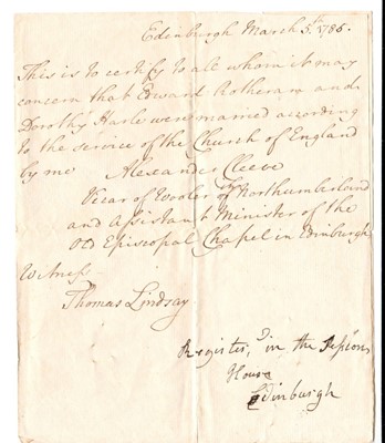 Lot 190 - STATEMENT OF THE SERVICES OF CAPTAIN EDWARD ROTHERAM IN THE ROYAL NAVY