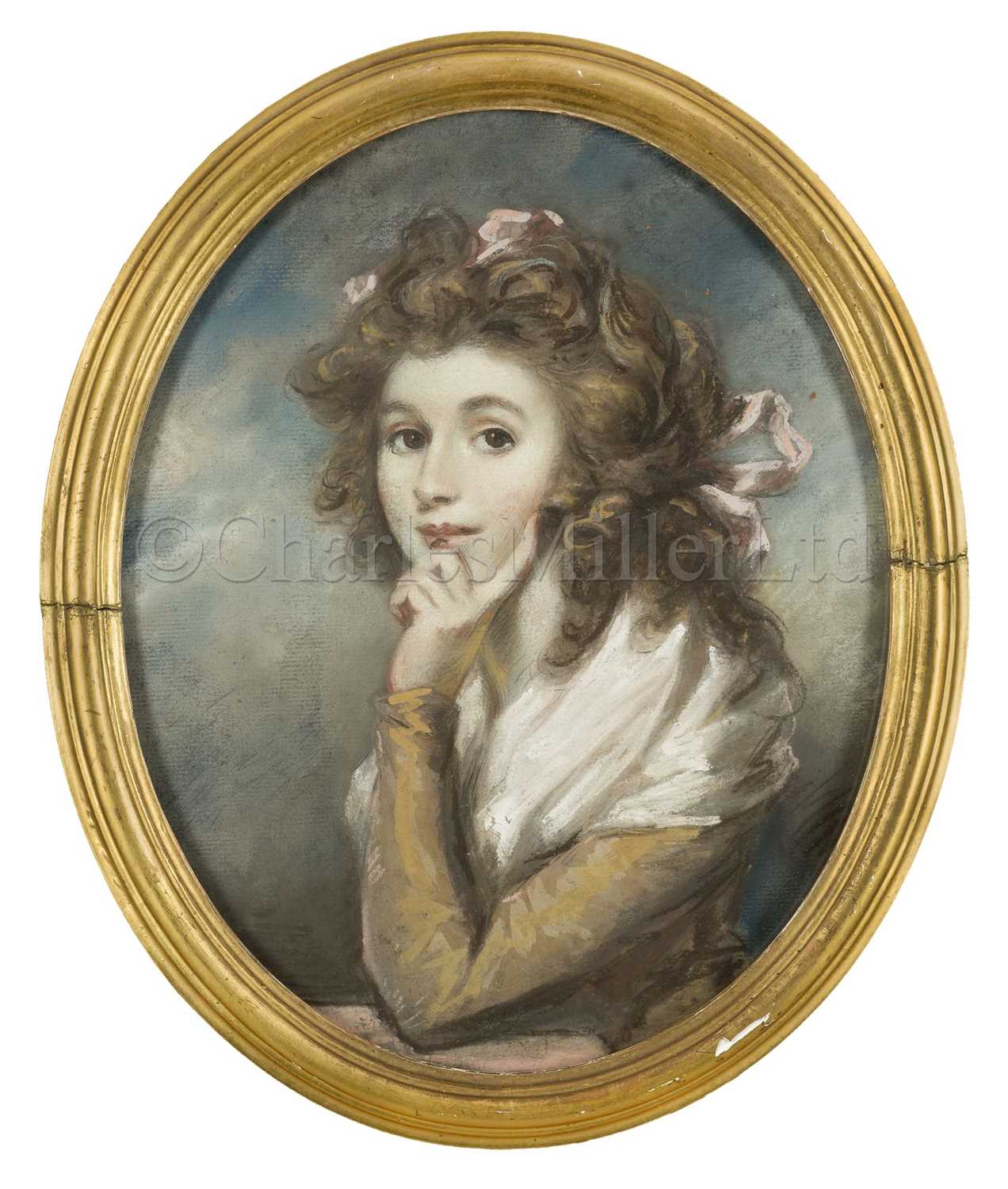 Lot 193 - ATTRIBUTED TO DANIEL GARDNER (1750-1805): A ROTHERAM FAMILY PORTRAIT OF A YOUNG LADY