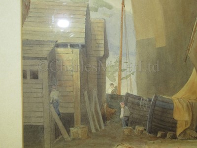 Lot 23 - ATTRIB. TO THOMAS MILES RICHARDSON JR (BRITISH, 1813-1890) : Sorting fish, Northumberland