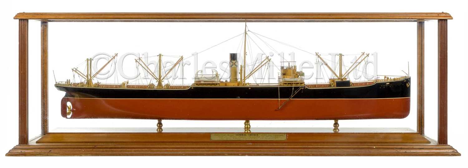 141 - A FINE AND ORIGINAL BUILDER’S MODEL FOR THE S.S. GENERAL CHURCH BUILT FOR THE BYRON S.S. CO. BY WILLIAM DOXFORD & SONS LTD, 1917 