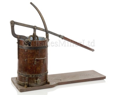 Lot 304 - A RARE SINGLE-CYLINDER DIVER’S BARREL PUMP, PROBABLY SWEDISH, CIRCA 1900