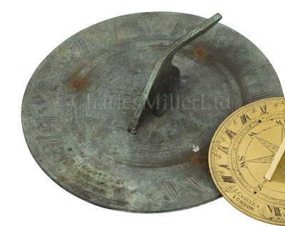 Lot 394 - A 12IN. BRASS SUNDIAL FOR PIGGOTT & CO., NEW OXFORD STREET, LONDON, 19TH/20TH CENTURY