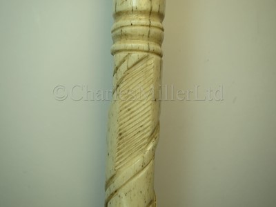 Lot 92 - Ø A 19TH CENTURY WHALEBONE AND MARINE IVORY SAILORWORK  WALKING STICK POSSIBLE FOR SHIPS CARPENTER