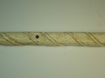 Lot 44 - Ø A 19TH CENTURY WHALEBONE AND MARINE IVORY SAILORWORK  WALKING STICK POSSIBLE FOR SHIPS CARPENTER