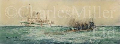 Lot 296 - WILLIAM MINSHALL BIRCHALL, BRITISH (1884-1941) ‘Passing Ships’