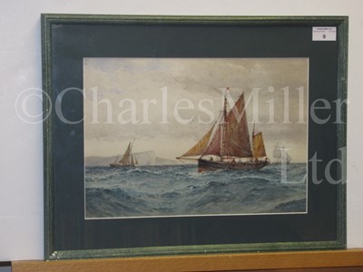 Lot 9 - FREDERICK JAMES ALDRIDGE (BRITISH, 1850-1933) In Seaford Bay – trawlers off Seven Sisters