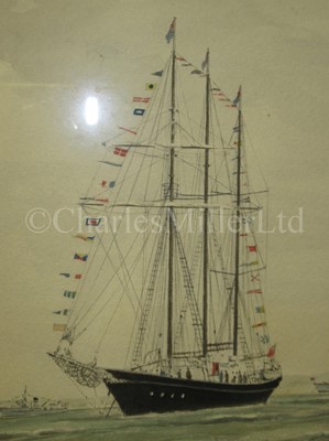 Lot 318 - GERALD M. BURN (BRITISH, B. 1939) H.M Ships 'Iris' and 'Daffodil' returning from the Zeebrugge Raid, April 1918 / CLIFFORD BAYLEY (BRITISH, B. 1969) - 'Blue Screw' Chatham Naval Dockyard & three other