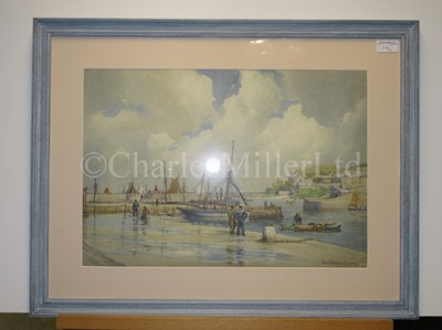 Lot 318 - GERALD M. BURN (BRITISH, B. 1939) H.M Ships 'Iris' and 'Daffodil' returning from the Zeebrugge Raid, April 1918 / CLIFFORD BAYLEY (BRITISH, B. 1969) - 'Blue Screw' Chatham Naval Dockyard & three other