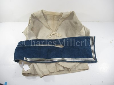 Lot 270 - A RARE SAILOR'S STRAW SENNET HAT FROM H.M.S. RENOWN, CIRCA 1890; a tunic and collar and ship's biscuit