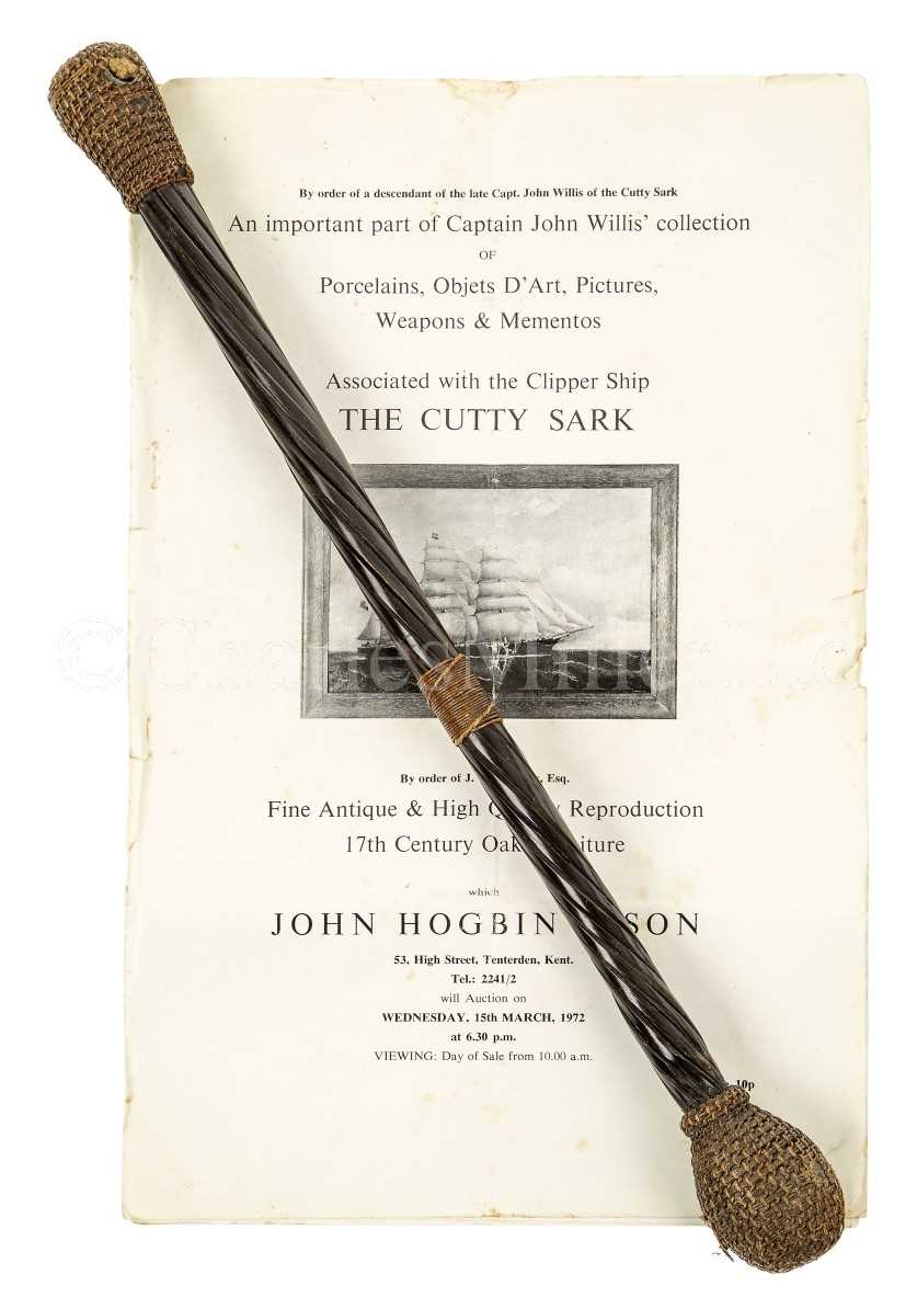 Lot 58 - Ø A BALEEN BOSUN'S STARTER FROM THE CUTTY SARK and other Cutty Sark related items