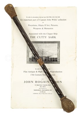 Lot 26 - A BALEEN BOSUN'S STARTER FROM THE CUTTY SARK and other Cutty Sark related items