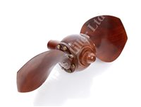 Lot 167 - A FINELY MADE WOODEN MODEL FOR AN EARLY TWO-BLADED RETRACTABLE PROPELLER, CIRCA 1855