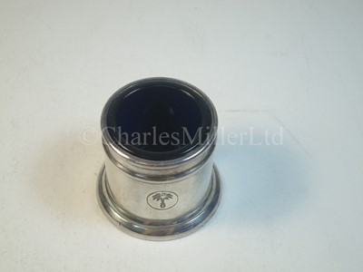 Lot 118 - A Palm Line Ink plated and blue glass ink pot