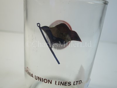 Lot 24 - A China Union Lines Ltd drinking glass -- 2½ x  3½in.  (6.7 x 9cm.)